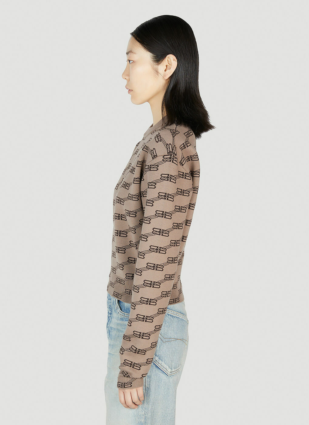 早期完売★BALENCIAGA BB MONOGRAM セーター★NewArrival Balenciaga BB monogram-intarsia Jumper | Brown | FARFETCH JO