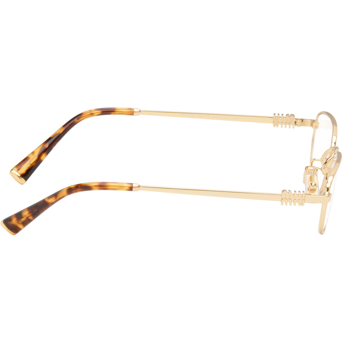 Miu Miu Eyewear Gold Rectangular Sunglasses