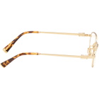 Miu Miu Eyewear Gold Rectangular Sunglasses