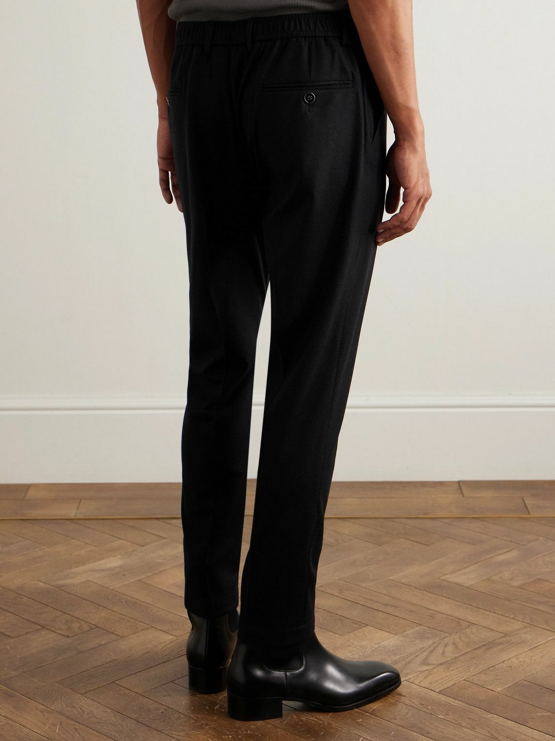 Dolce & Gabbana Black Wool Formal Men Cropped Pants