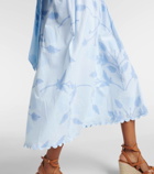 Juliet Dunn Scalloped floral cotton midi dress