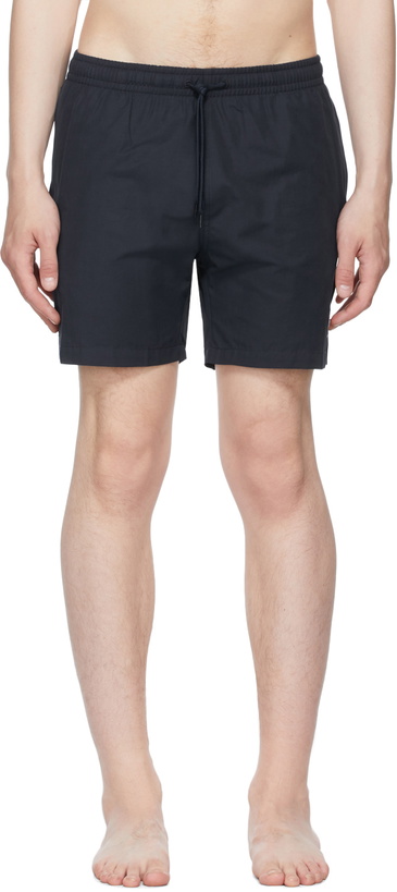 Photo: Maison Kitsuné Navy Chillax Fox Swim Shorts