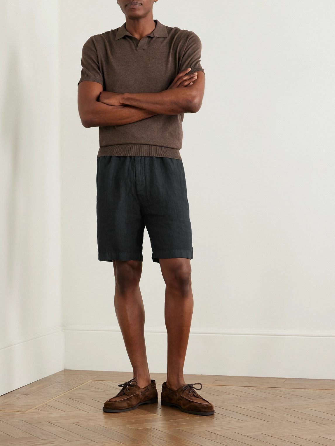 Boglioli - Straight-Leg Linen Shorts - Blue