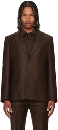 Ferragamo Brown Single Breasted Flannel Blazer