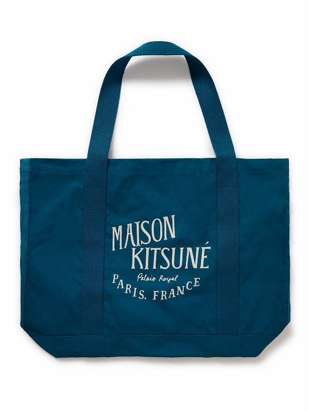 Photo: Maison Kitsuné - Palais Royal Logo-Print Cotton-Canvas Tote Bag