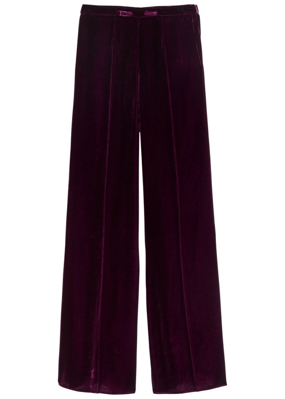 Photo: Forte_forte Flared-leg Velvet Trousers Burgundy