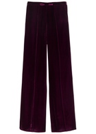 Forte_forte Flared-leg Velvet Trousers Burgundy