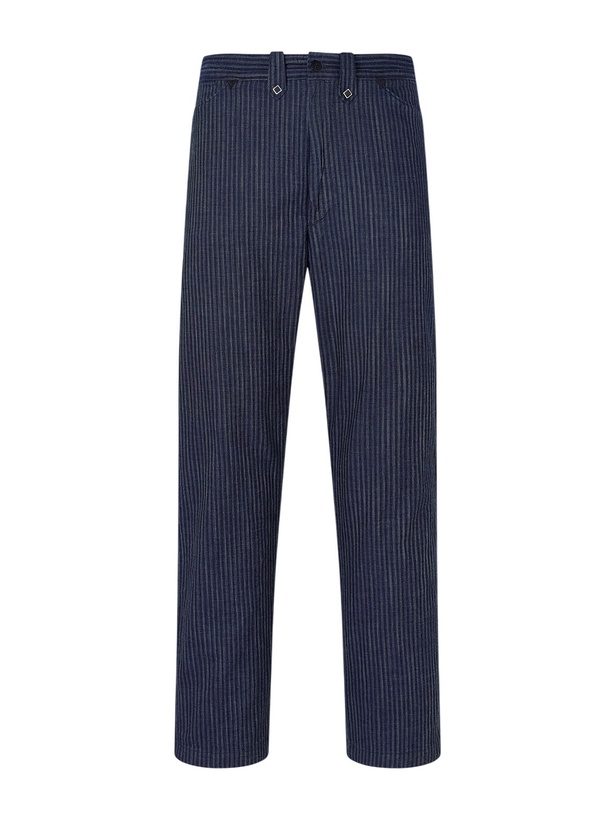 Photo: RRL - Straight-Leg Striped Cotton-Jacquard Broken-Twill Trousers - Blue