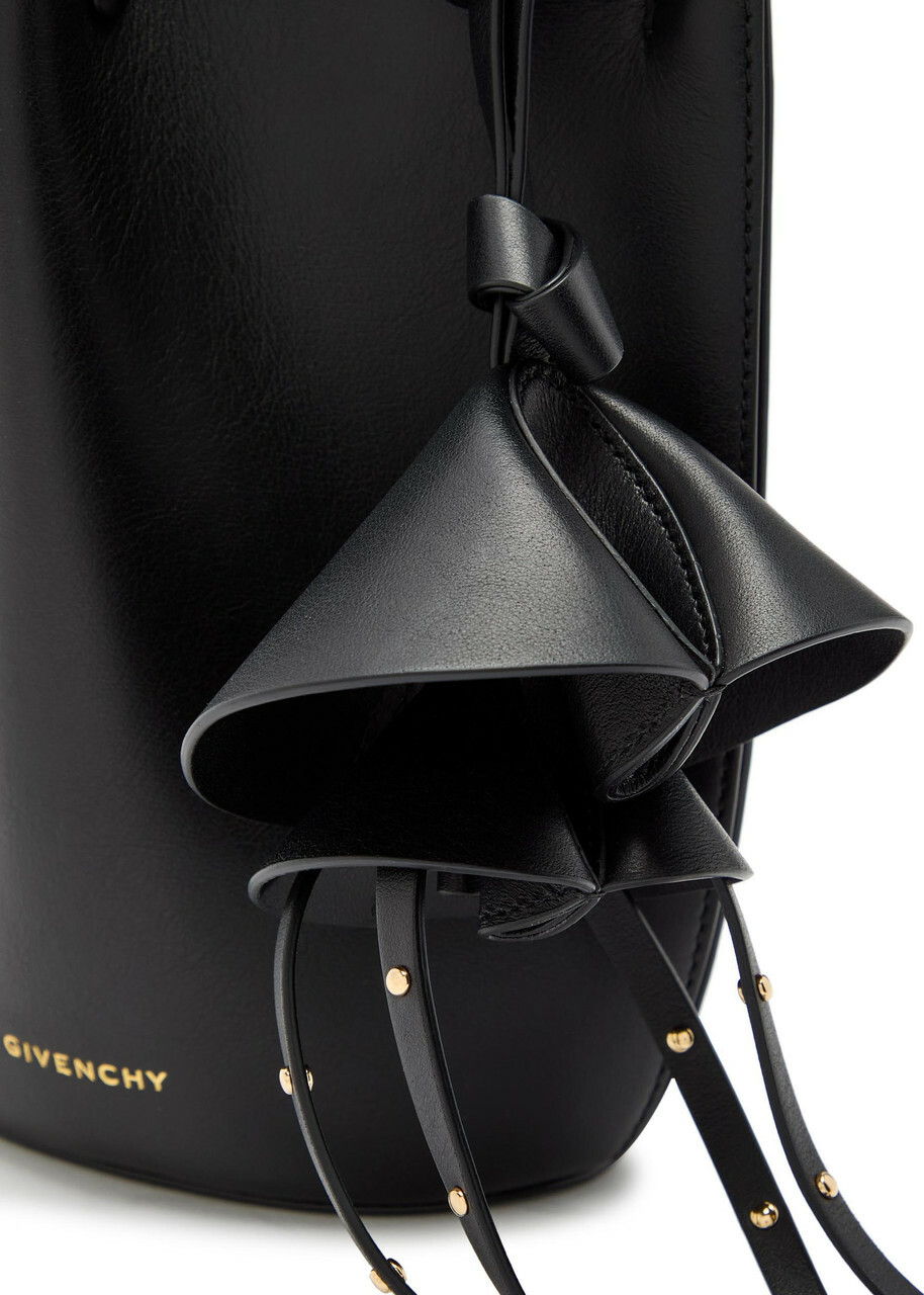 Givenchy Nano Floral Bag-charm Leather Bucket bag - Black - One Size