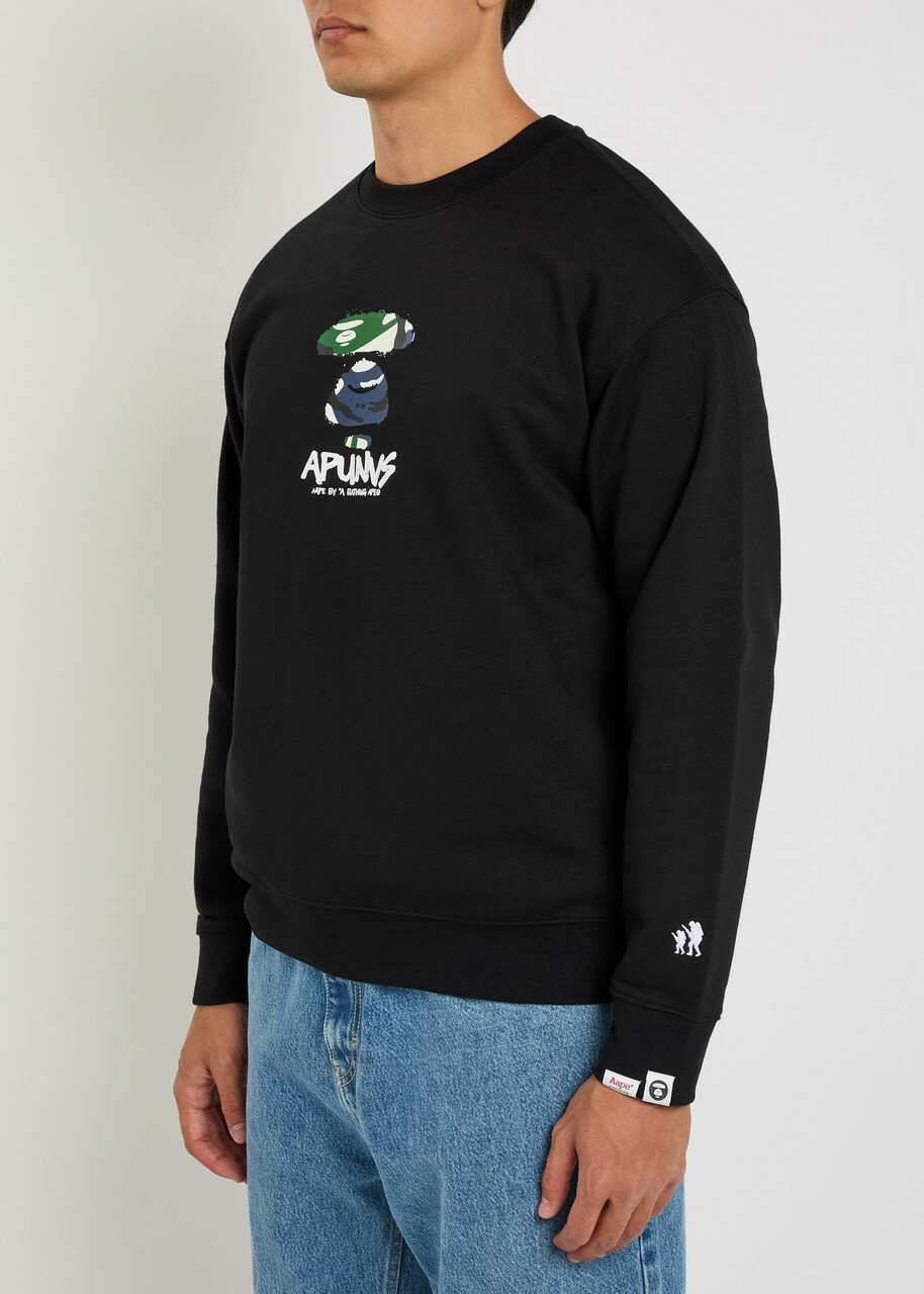 Aape Logo Cotton-blend Sweatshirt Black