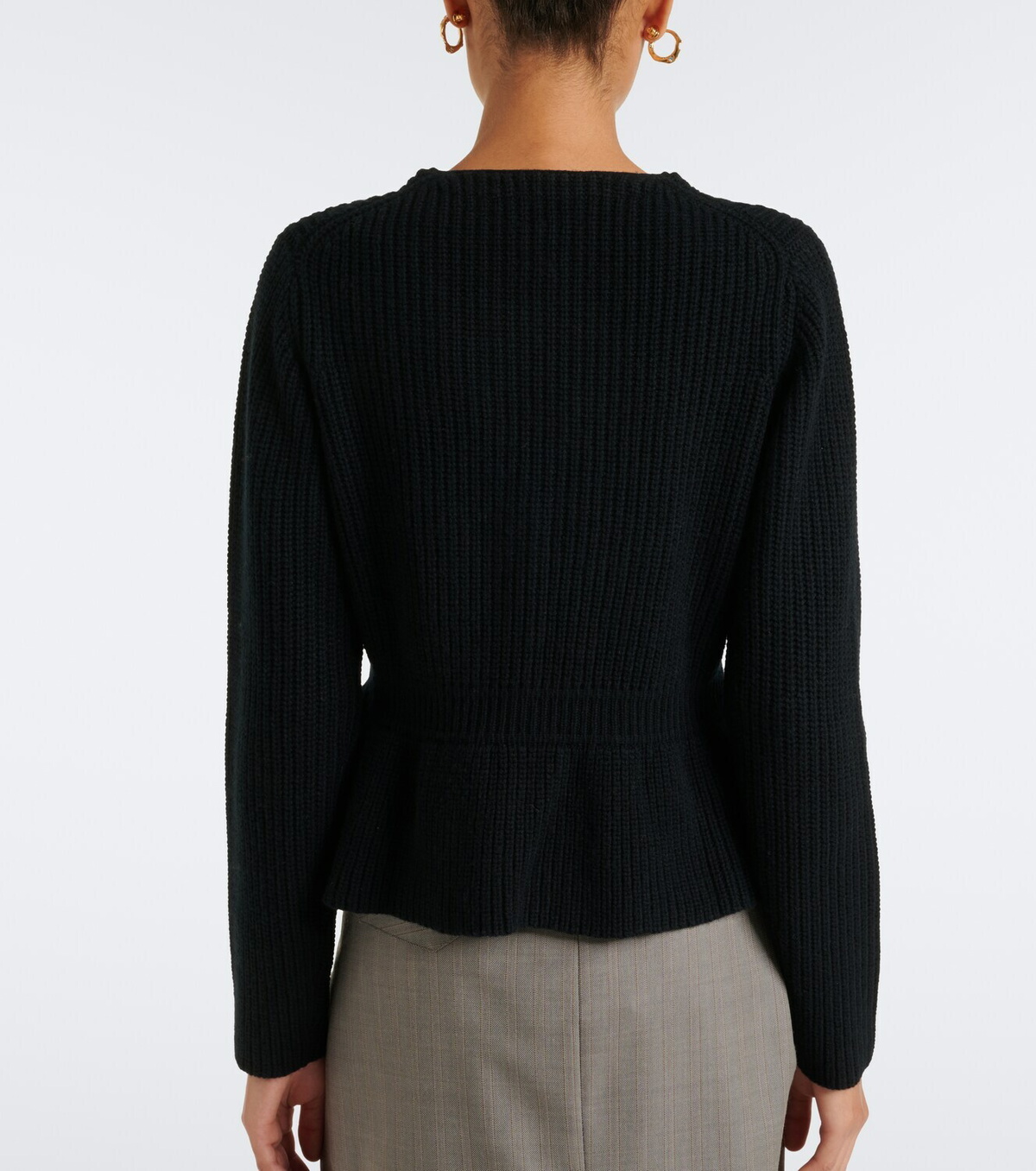 Jardin des Orangers Peplum wool and cashmere cardigan