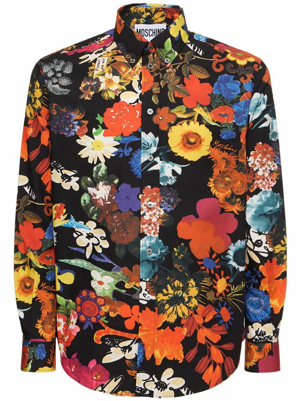 Photo: MOSCHINO - Flower Print Cotton Poplin Shirt