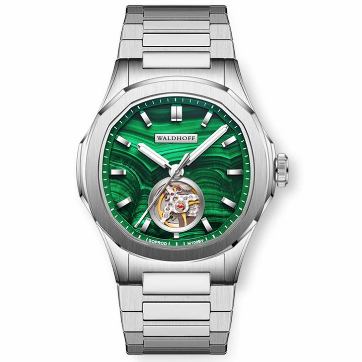Photo: Waldhoff Navigator Automatic Green Malachite Dial Mens Watch MW-22-MA
