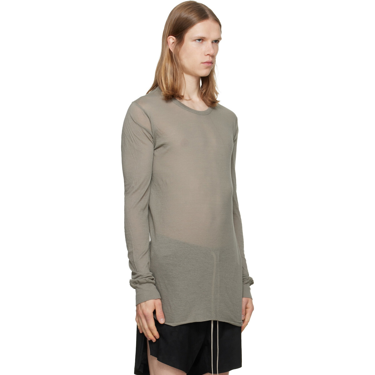 Rick Owens Taupe Tower Basic LS T-shirt