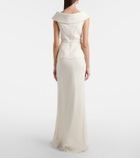 Self-Portrait Bouclé peplum and georgette gown