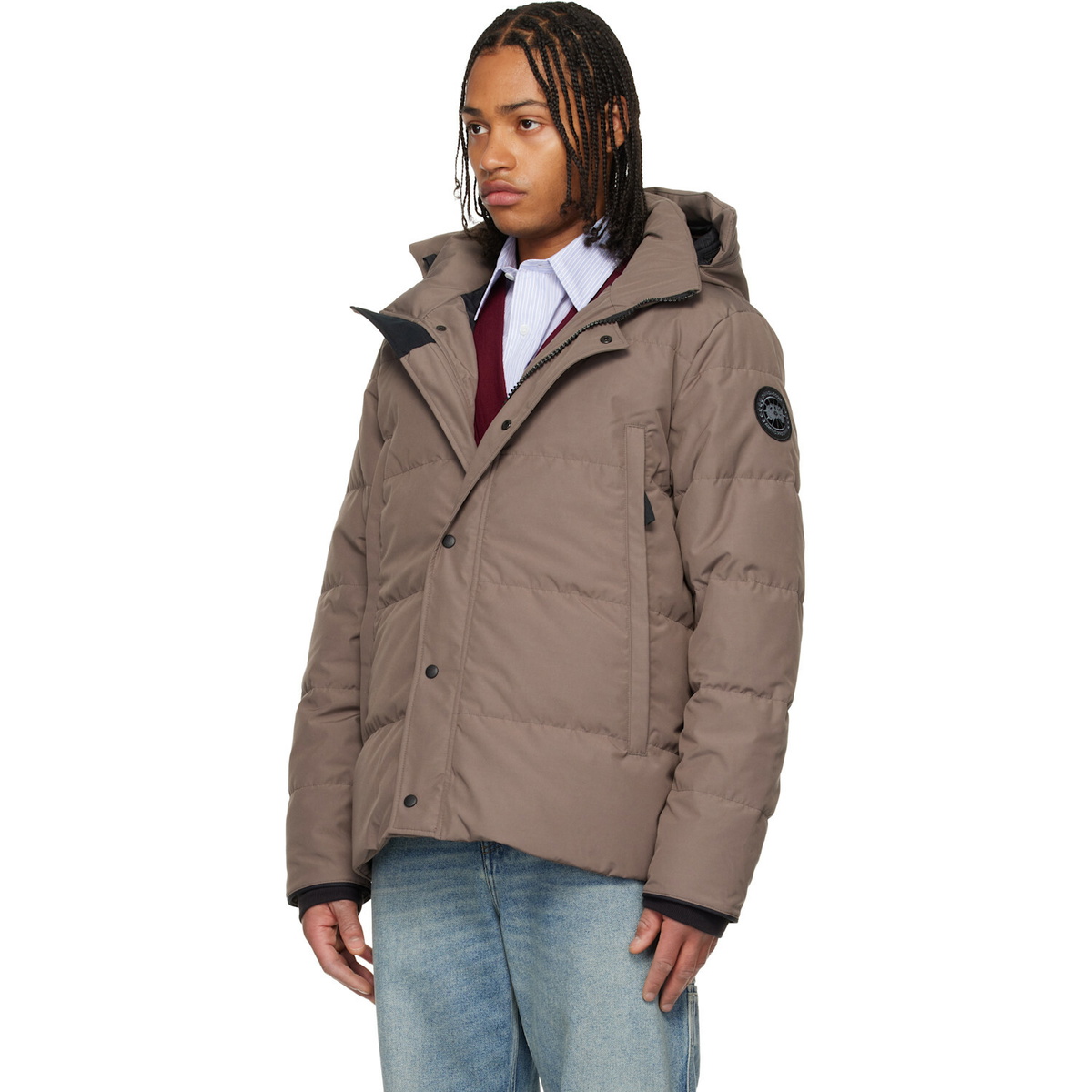 Canada Goose Taupe 'Black Label' Wyndham Down Jacket