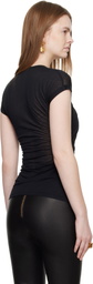 Balmain Black Draped T-shirt