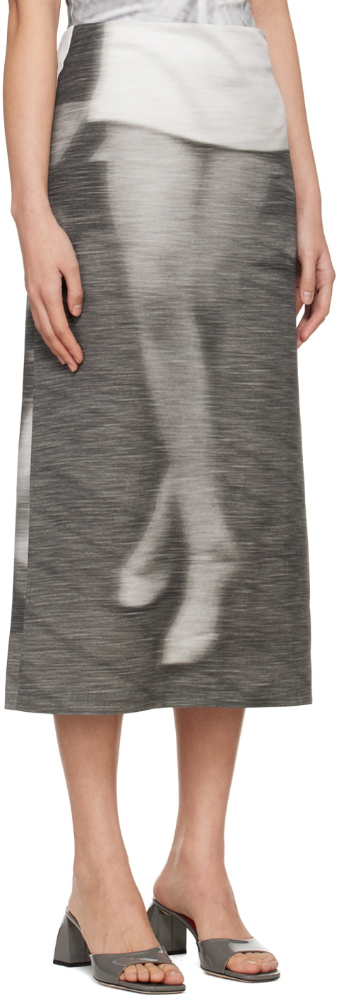 ELLISS Gray Dancing Midi Skirt