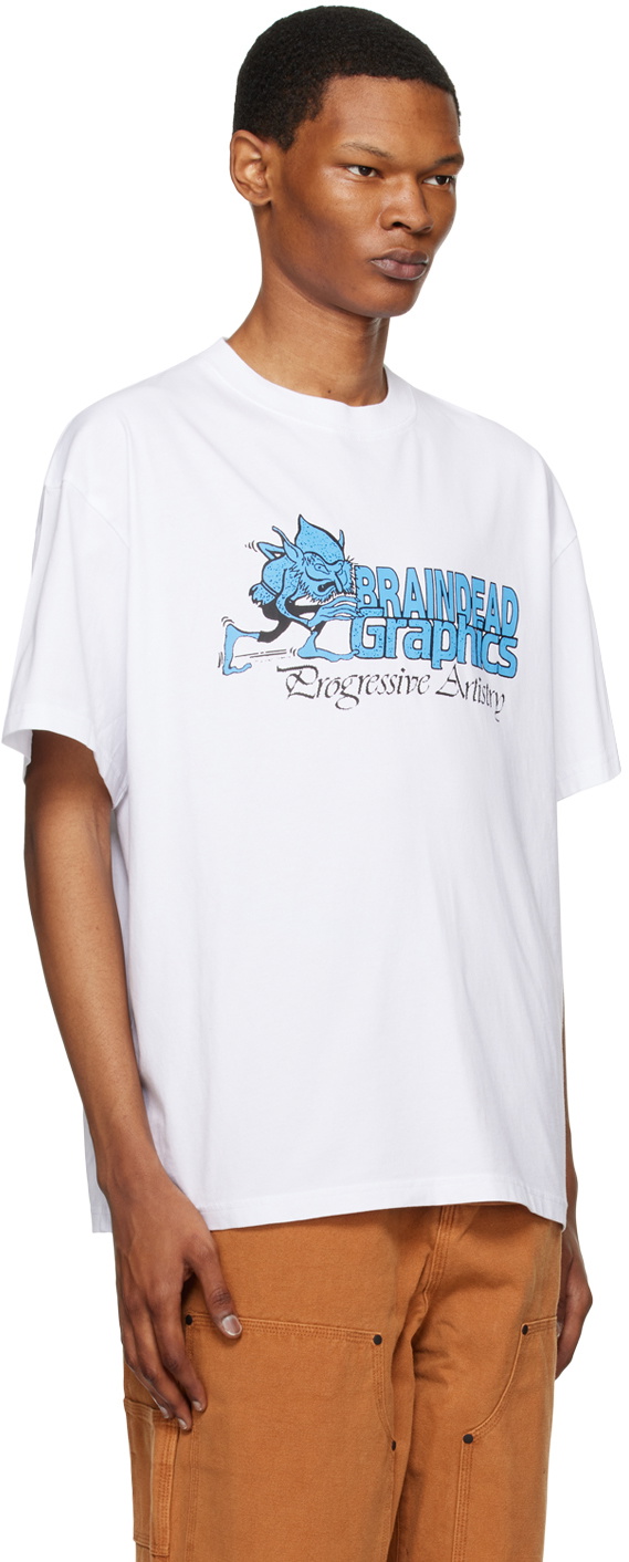 BRAIN DEAD BIO ORGANIC MUTATOR Tシャツ 半袖 White 送料込み BRAIN DEAD BIO ORGANIC MUTATOR Tシャツ 半袖 White 送料込み