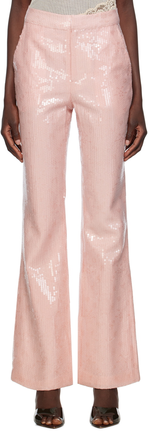 KIM SHUI Pink Paillette Pants
