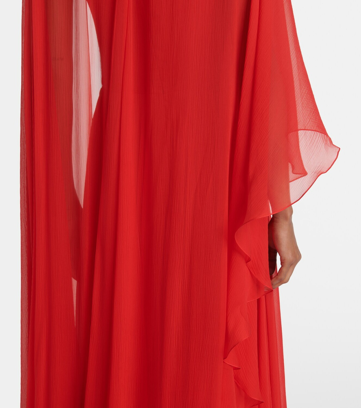 Givenchy Caped draped silk chiffon gown