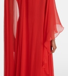 Givenchy Caped draped silk chiffon gown