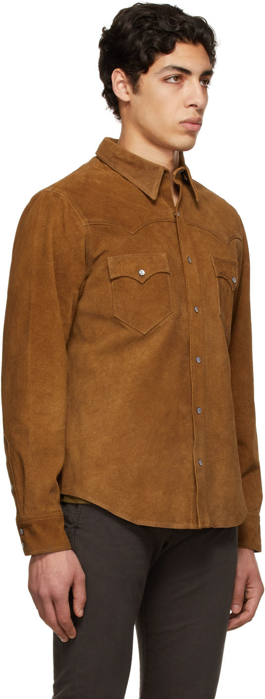RRL Tan Suede Western Shirt RRL