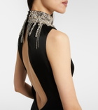 McQueen Embellished open-back gown
