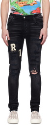 AMIRI Black Appliqué Jeans