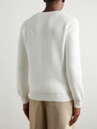 Anderson & Sheppard - Ribbed Cotton Sweater - White