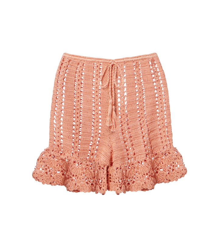 Photo: Anna Kosturova Crochet ruffled cotton shorts