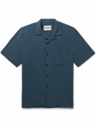 A Kind Of Guise - Gioia Convertible-Collar Fringed Cotton-Blend Seersucker Shirt - Blue
