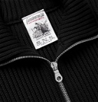 S.N.S. Herning - Fang III Ribbed Virgin Wool Zip-Up Cardigan - Black