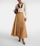 'S Max Mara Pleated cotton poplin maxi skirt