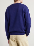 A.P.C. - Logo-Intarsia Cotton Sweater - Blue