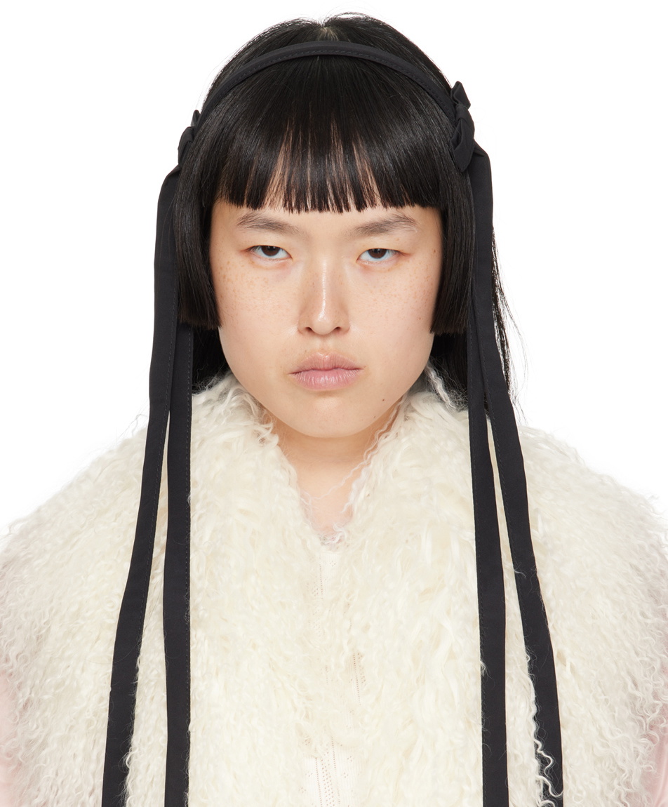 【関税込み】Sandy Liang ブラック Recital ヘアバンド Sandy Liang Black Recital Headband Sandy Liang