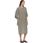 Sara Lanzi Black and White Check Balloon Sleeve Dress
