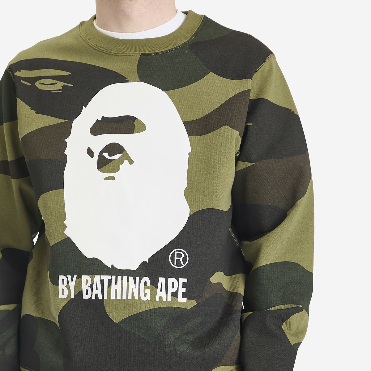 A Bathing Ape Men's Giant 1St Camo By Bathing Ape Crew Sweatshirt in Green