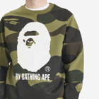 A Bathing Ape Men's Giant 1St Camo By Bathing Ape Crew Sweatshirt in Green
