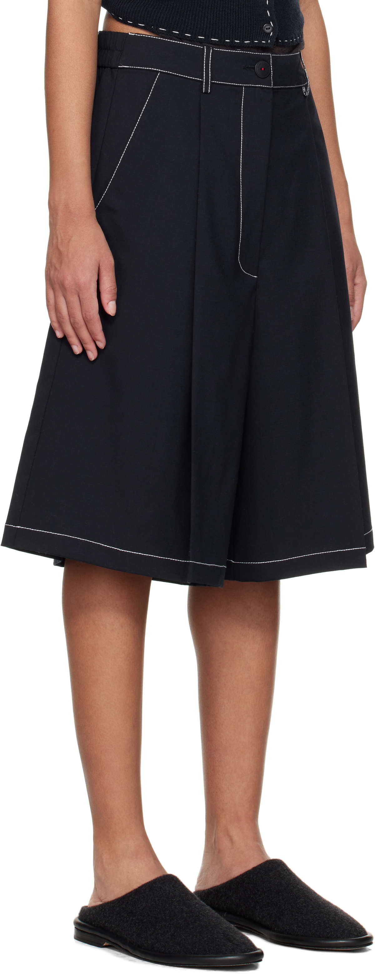 Cordera Navy Tailoring Stitched Bermuda Shorts
