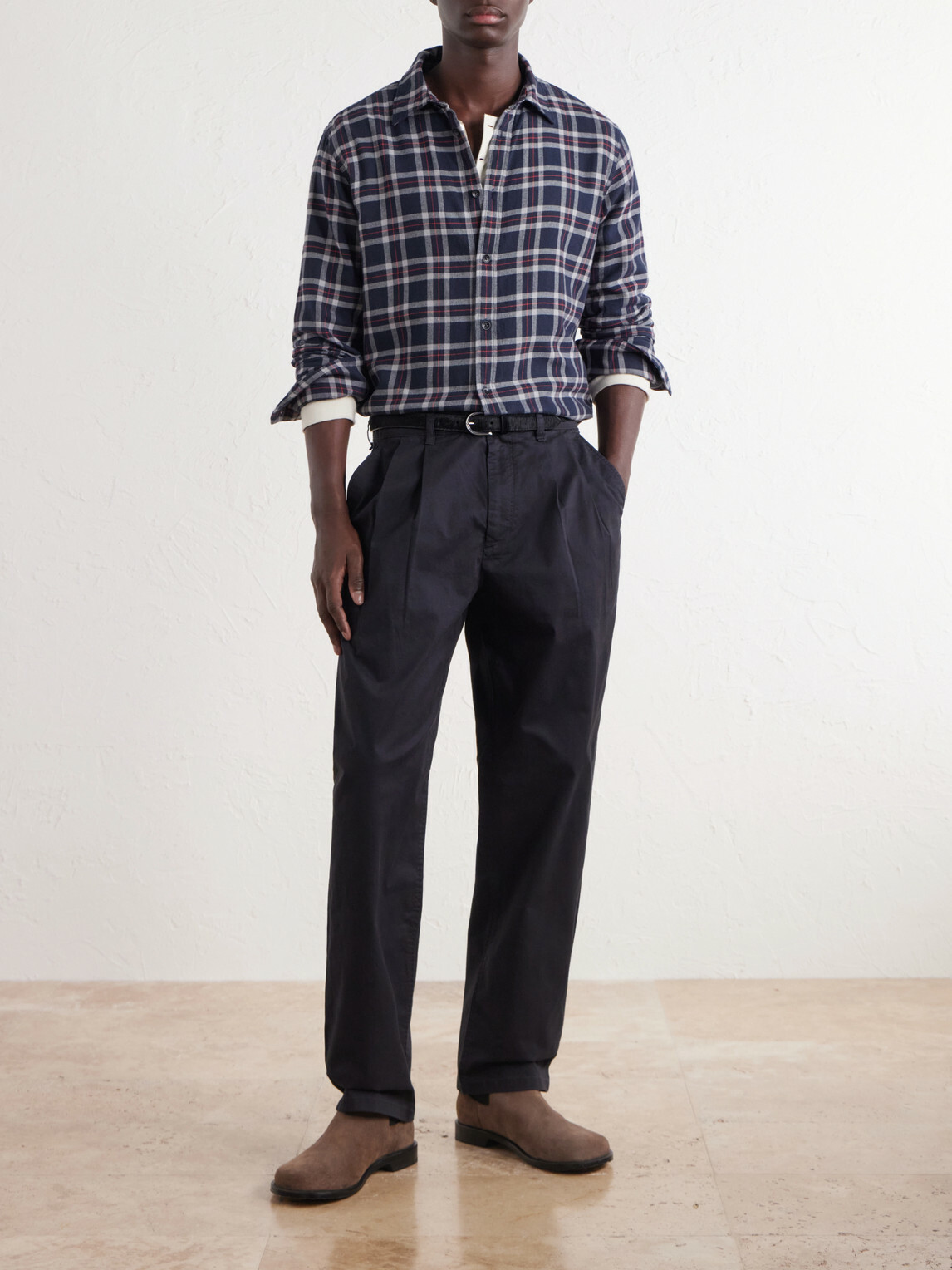 Rag & Bone - Wide-Leg Pleated Stretch Cotton-Twill Trousers - Black