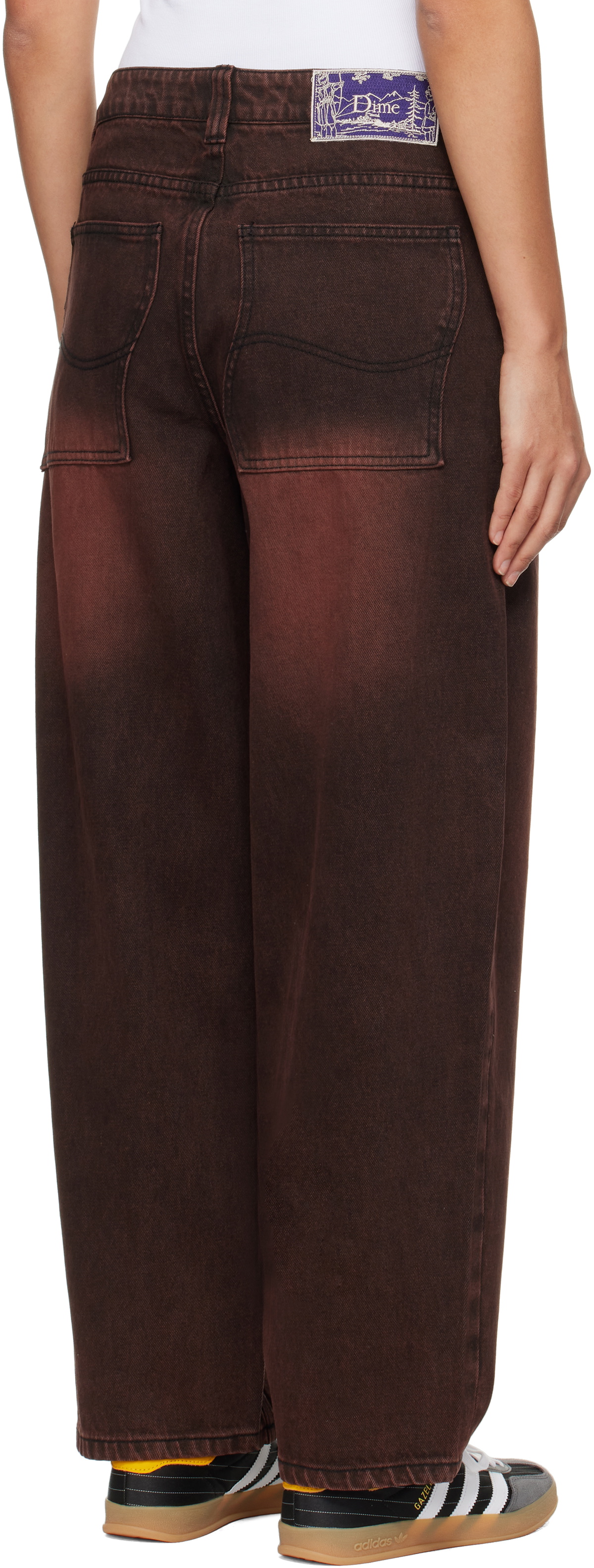 Dime Burgundy Classic Baggy Jeans