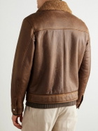 Eleventy - Slim-Fit Shearling Jacket - Brown