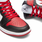 Air Jordan Women's W 1 MID Sneakers in Black/Gym Red/White