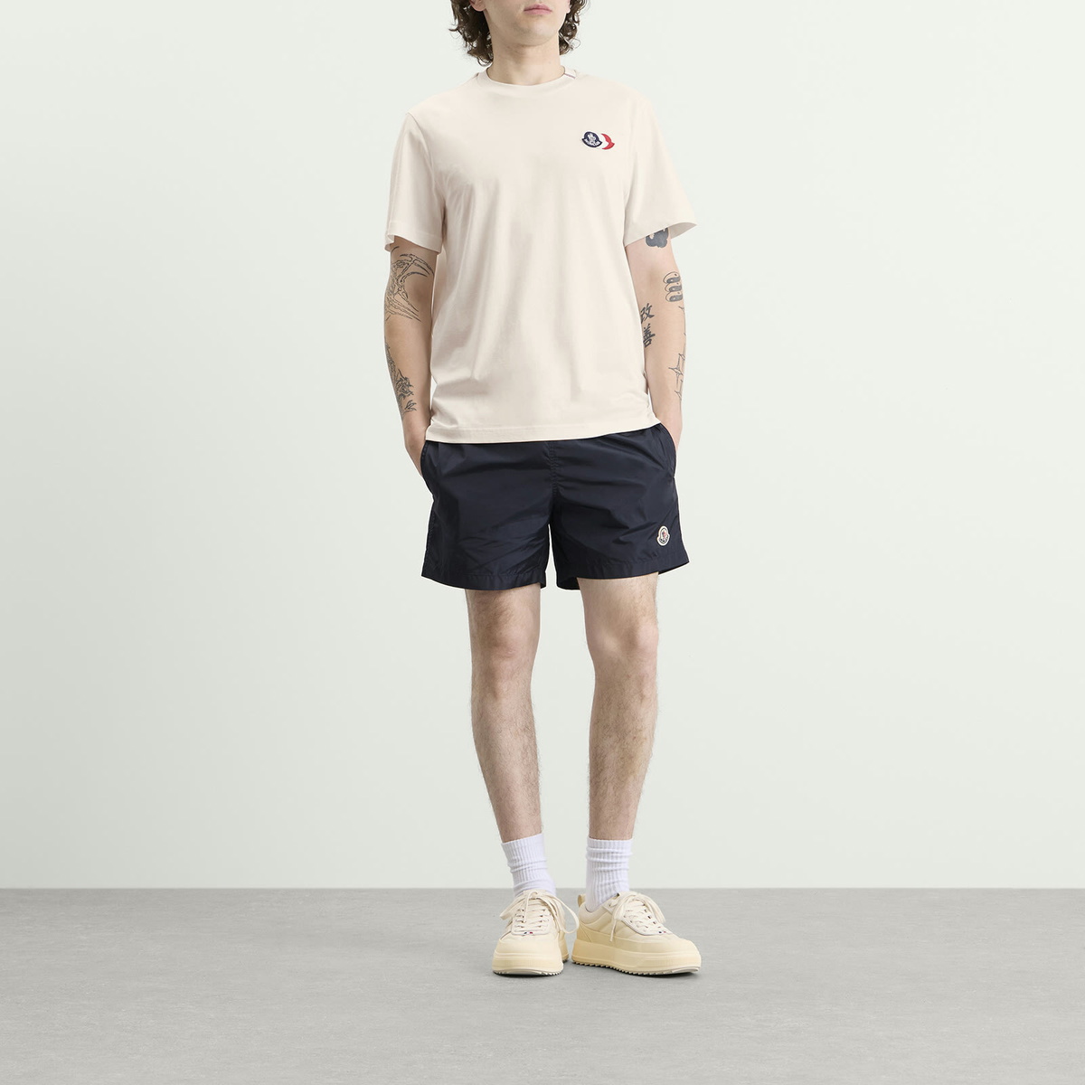 Moncler Men's Cotton Patch Logo T-Shirt in White