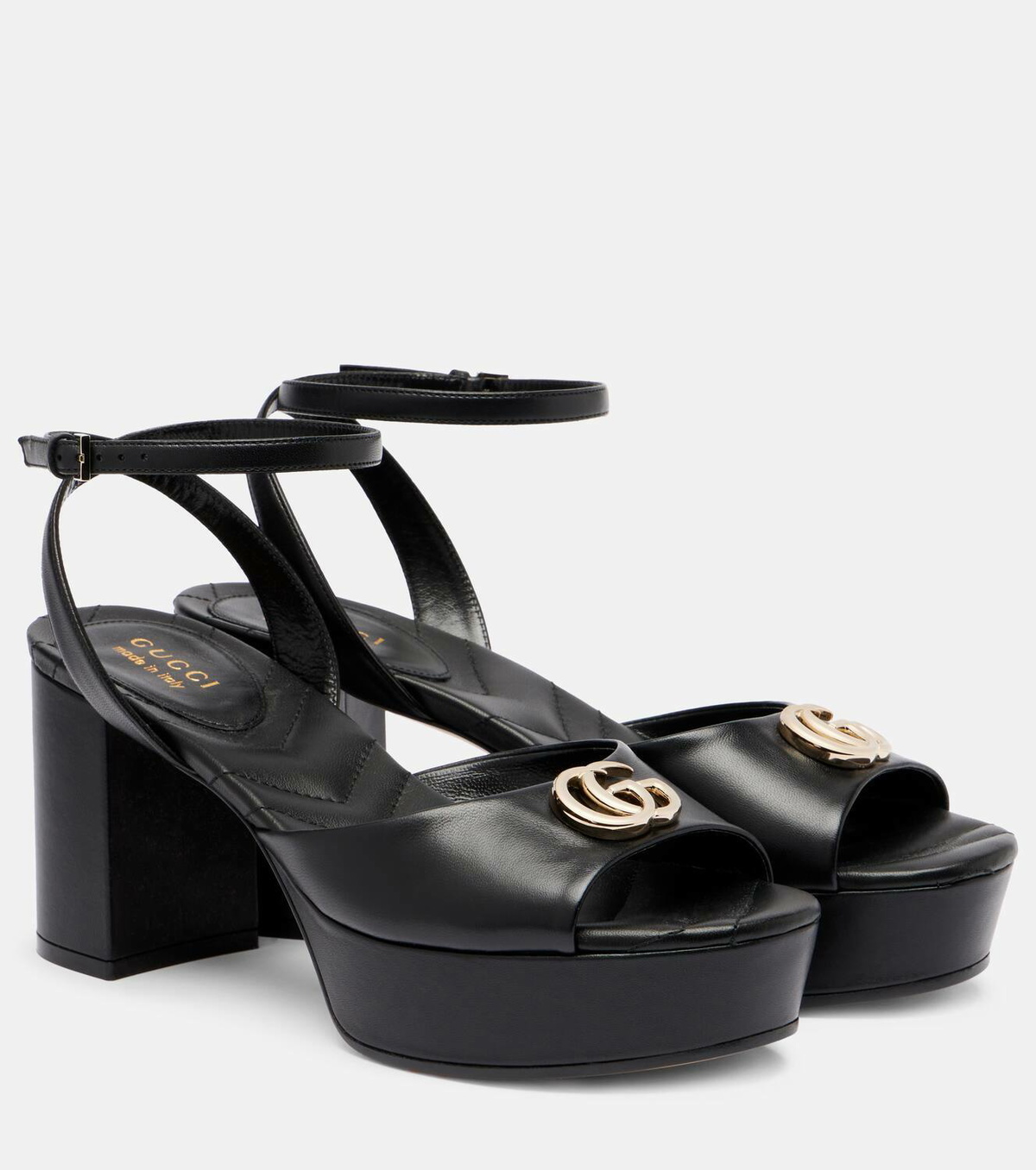 Gucci Double G leather platform sandals