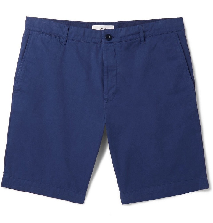 Photo: Mr P. - Garment-Dyed Cotton-Twill Bermuda Shorts - Men - Blue