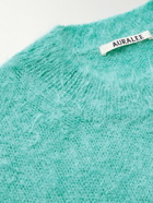 Auralee - Brushed Mohair and Wool-Blend Sweater - Green