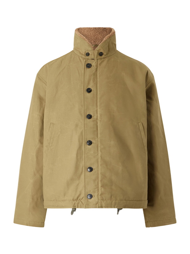 Photo: Fortela - Deck Wool Fleece-Lined Cotton-Canvas Jacket - Green