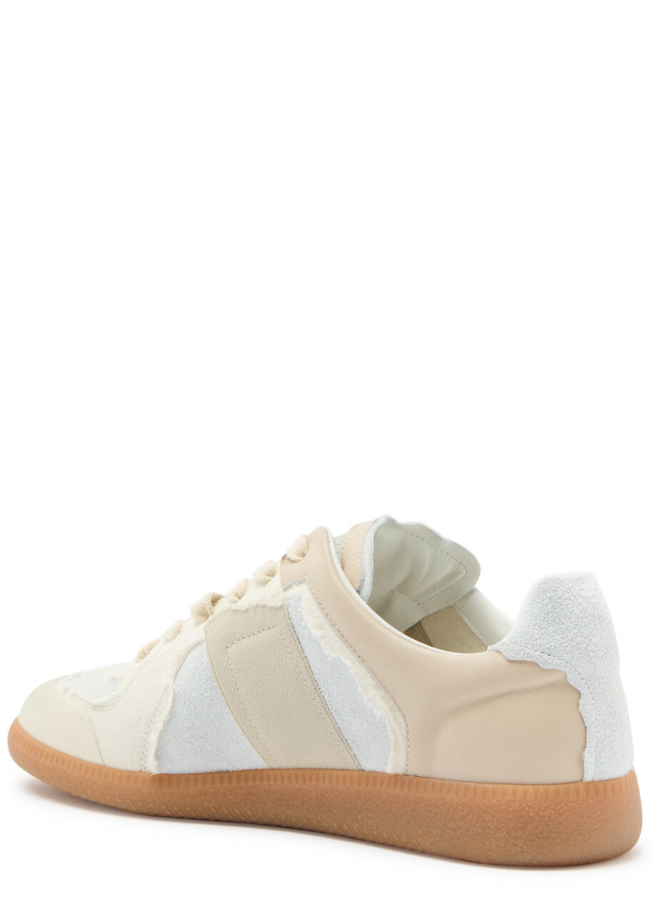Maison Margiela Replica Panelled Canvas Sneakers Cream